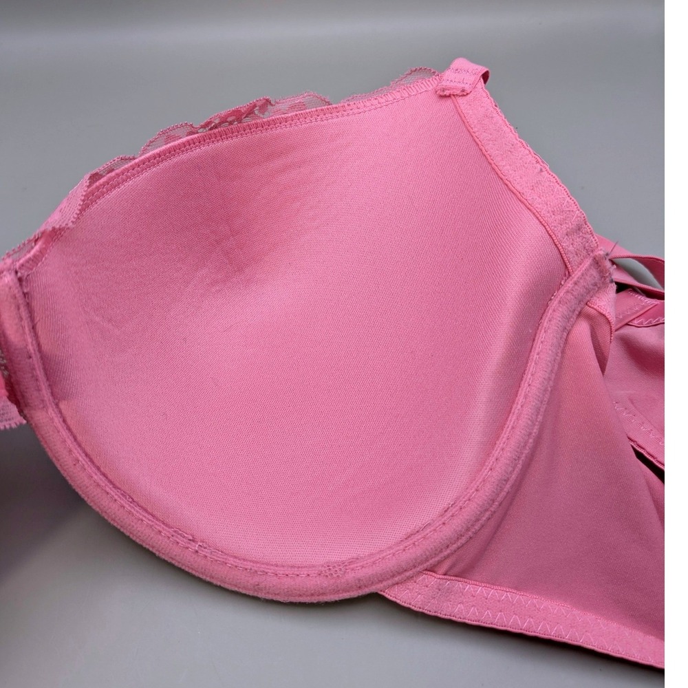 Laura Ashley Pink Floral Lace Underwire Bra Adjustable Straps Style 3700-16 38C - Picture 5 of 8